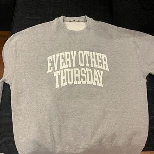 Every Other Thursday crewneck, gray, medium